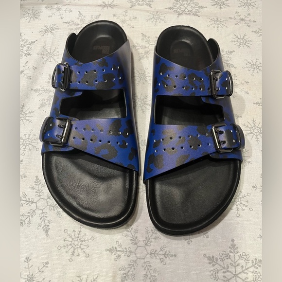 The Kooples Blue Leopard Print Slide Sandals Men Size FR 43 / US 9 / Women 10.5 main image 4